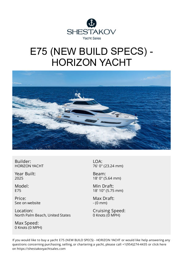E75 (NEW BUILD SPECS) - E75 - 2026