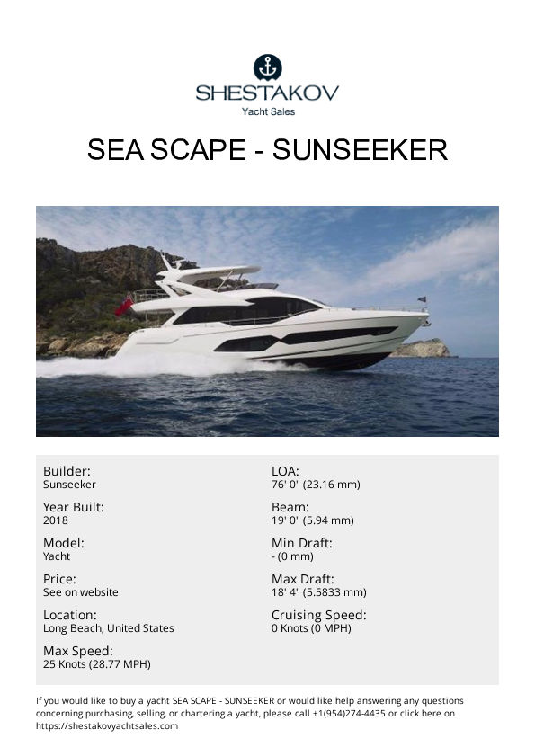 Sea Scape - Yacht - 2018