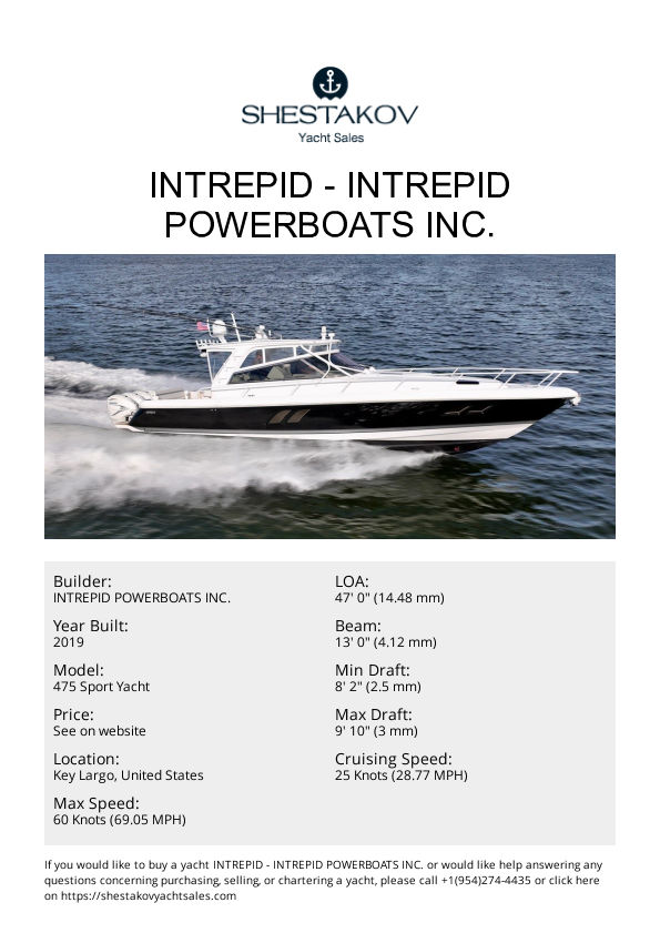 Intrepid - 475 Sport Yacht - 2019