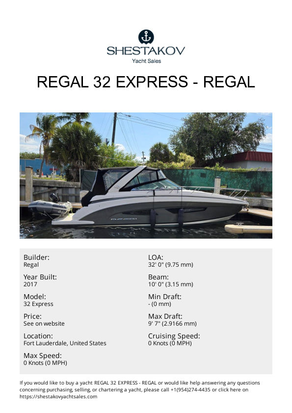 2017 Regal 32 Express - 32 Express - 2017
