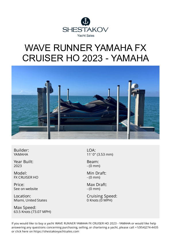 WAVE RUNNER YAMAHA FX CRUISER HO 2023 - FX CRUISER HO - 2023