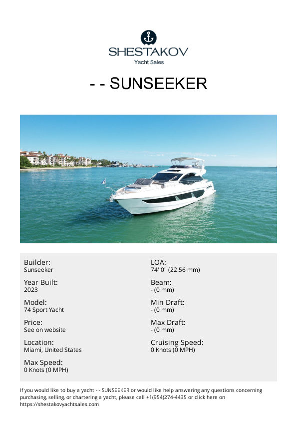 - - 74 Sport Yacht - 2023