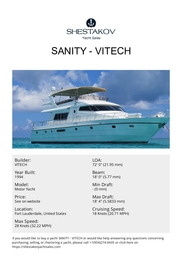 Sanity - Motor Yacht - 1994