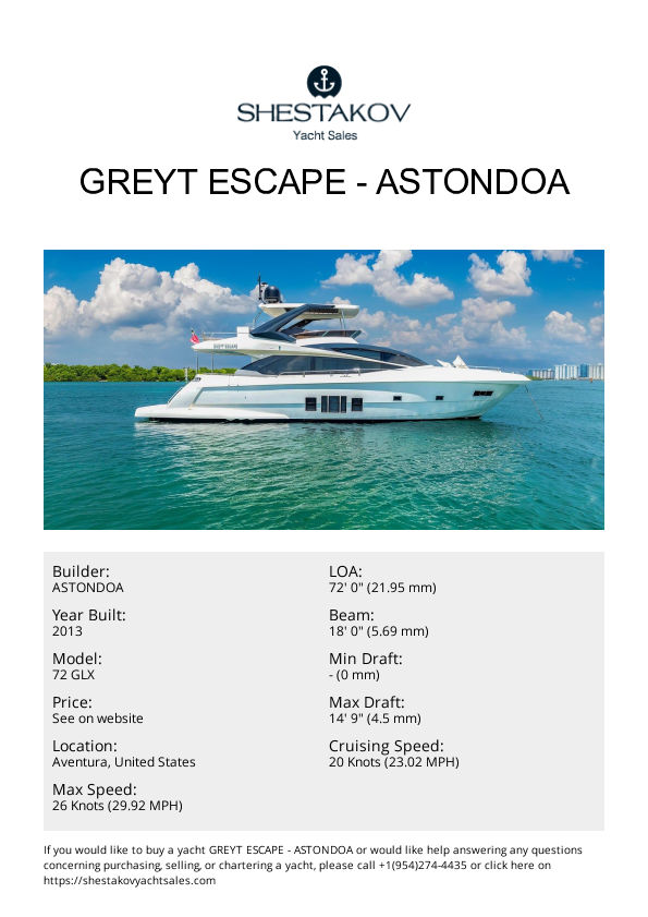GREYT ESCAPE - 72 GLX - 2013
