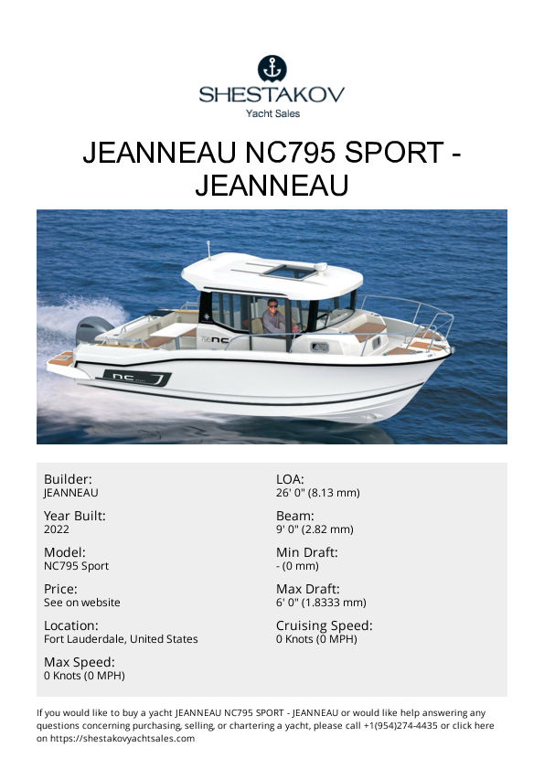 Jeanneau NC795 Sport - NC795 Sport - 2022