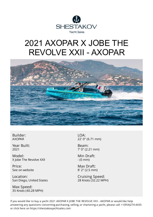 2021 Axopar X Jobe The Revolve XXII - X Jobe The Revolve XXII - 2021