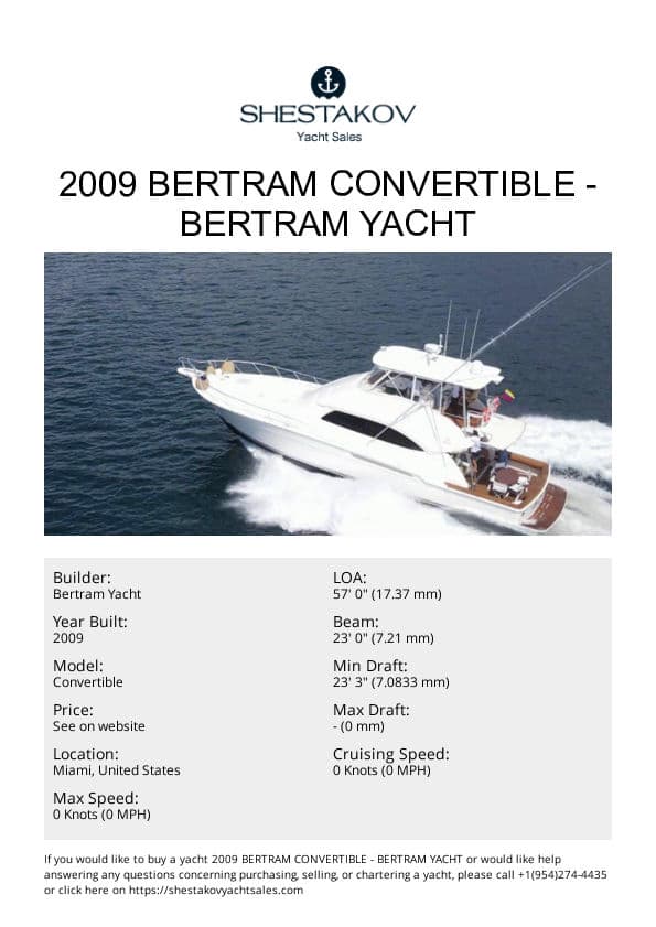 2009 Bertram Convertible - Convertible - 2009