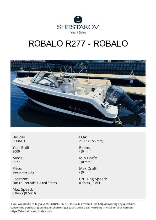 Robalo R277 - R277 - 2009