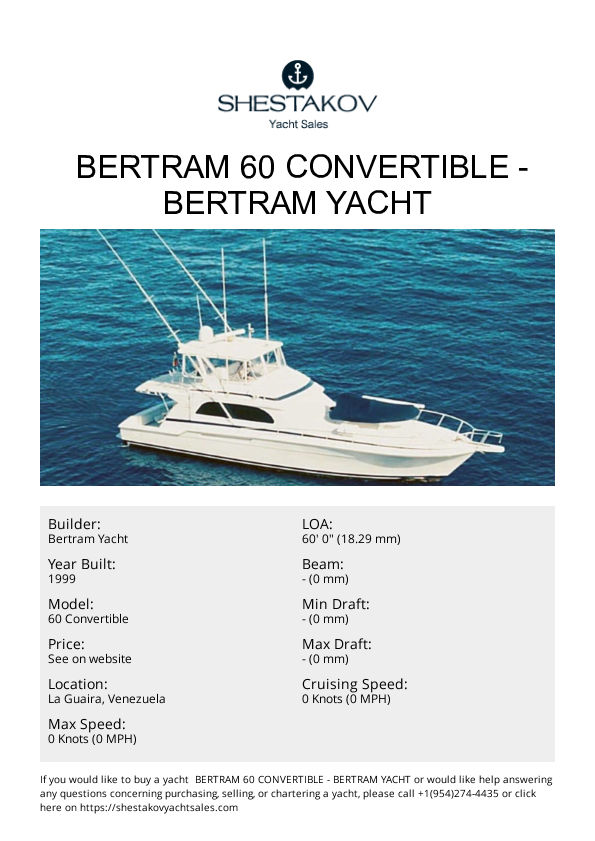  Bertram 60 Convertible - 60 Convertible - 1999