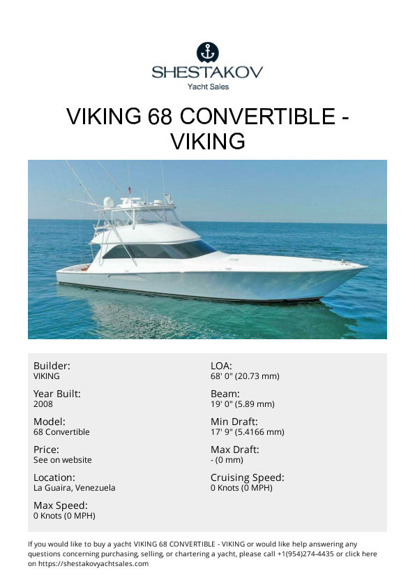 Viking 68 Convertible - 68 Convertible - 2008