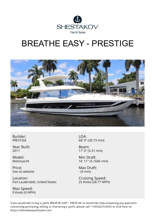Breathe Easy - Motoryacht - 2017