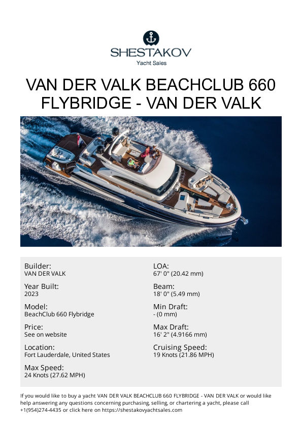 Van der Valk BeachClub 660 Flybridge - BeachClub 660 Flybridge - 2023