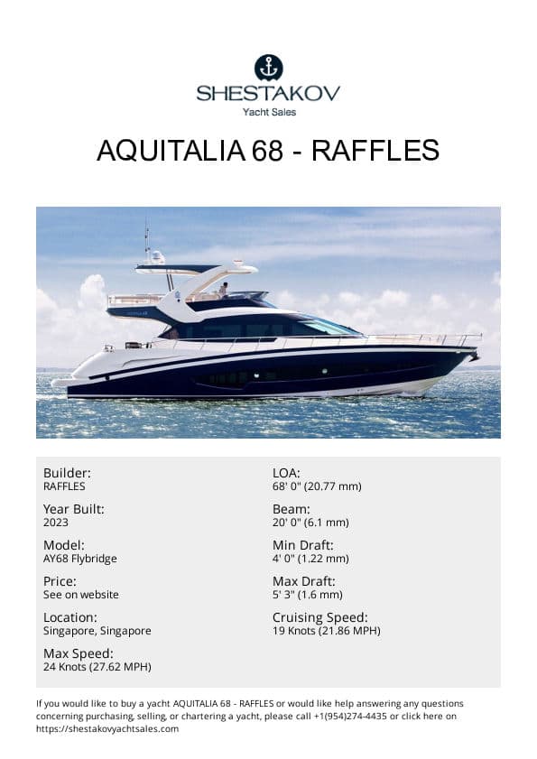 Aquitalia 68 - AY68 Flybridge - 2025