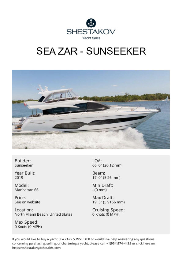 Sea Zar - Manhattan 66 - 2019