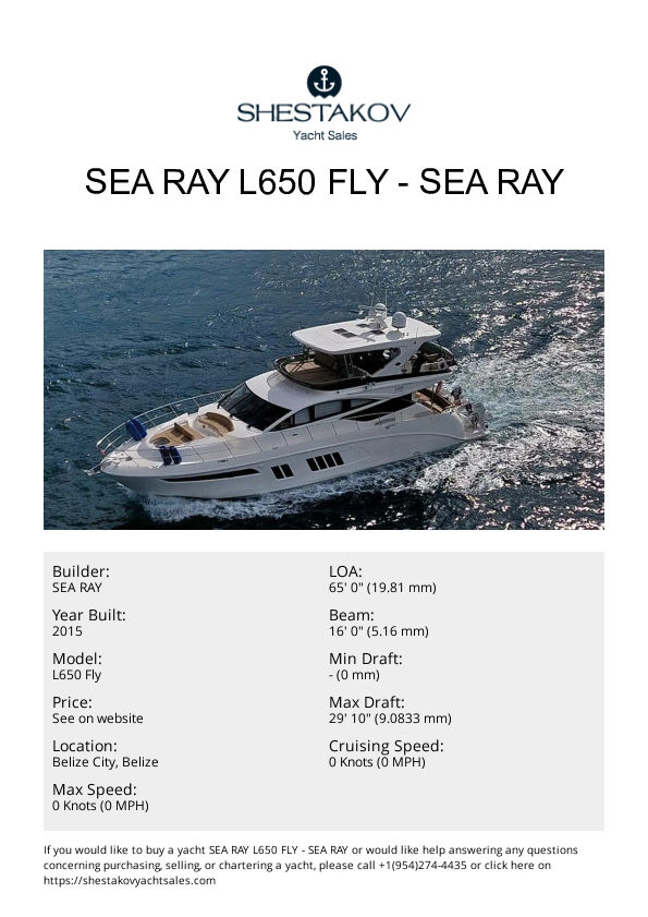 Sea Ray L650 Fly - L650 Fly - 2015