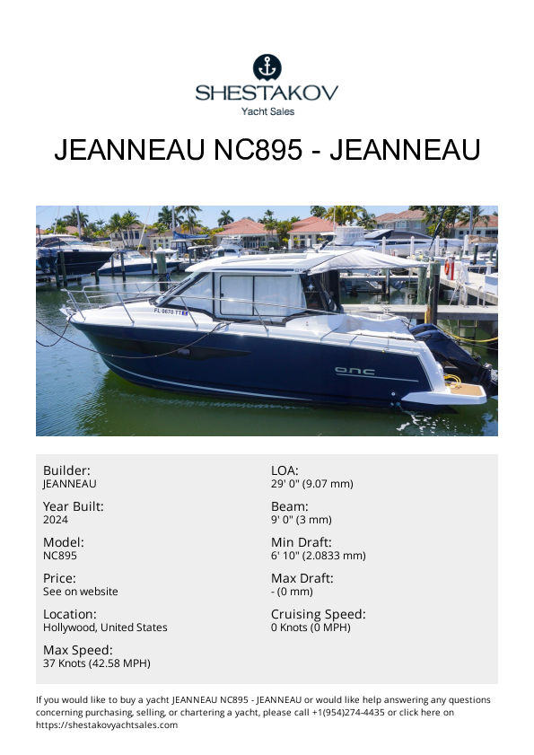 2024 Jeanneau NC895 - NC895 - 2024