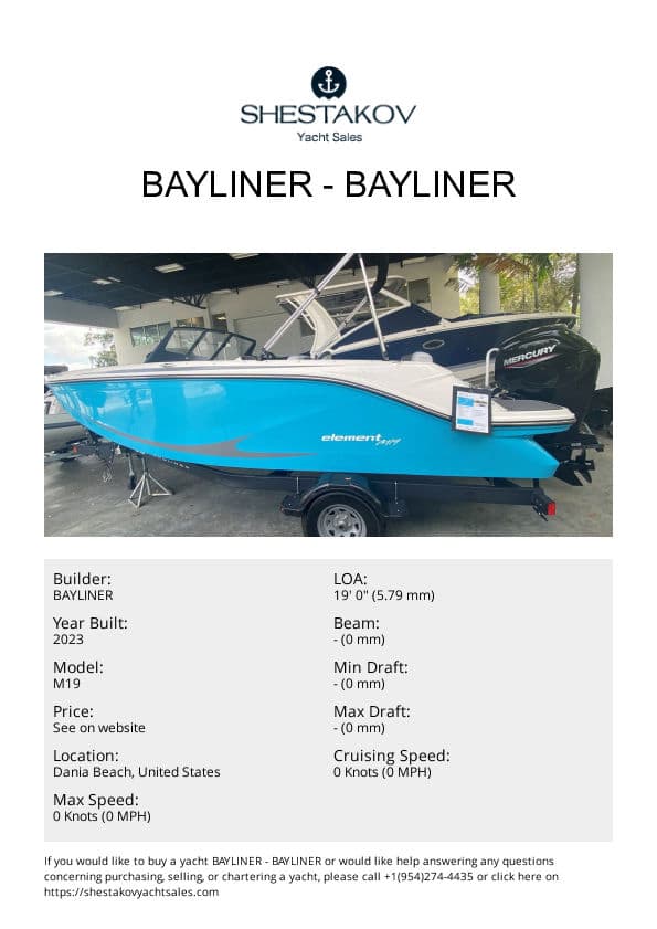 Bayliner - M19 - 2023