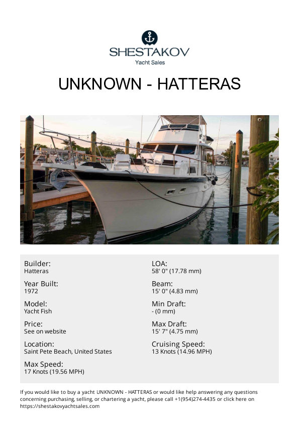 UNKNOWN - Yacht Fish - 1972