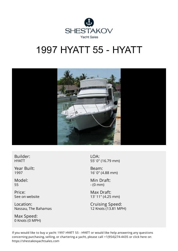 1997 Hyatt 55 - 55 - 2100