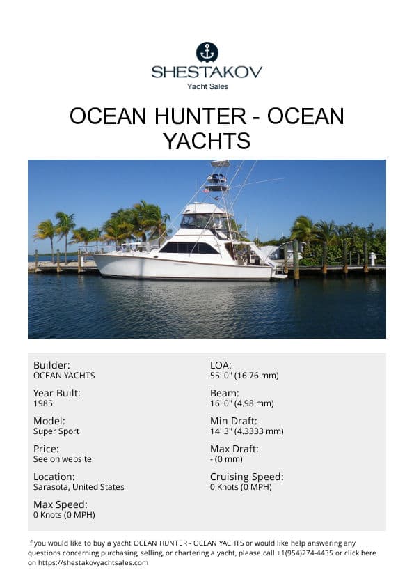 Ocean Hunter - Super Sport - 1985