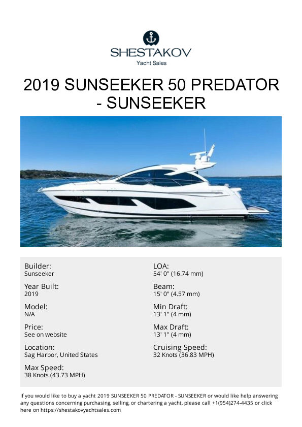 2019 Sunseeker 50 Predator - undefined - 2019