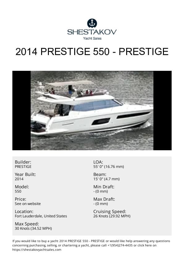 2014 Prestige 550 - 550 - 2014