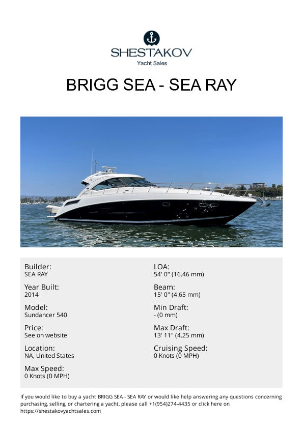 BRIGG SEA - Sundancer 540 - 2014