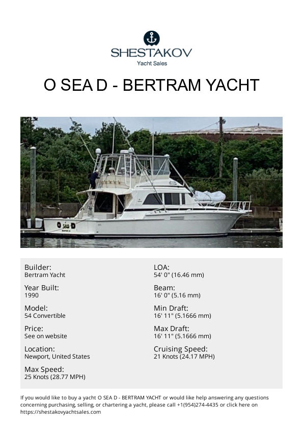 O Sea D - 54 Convertible - 1990