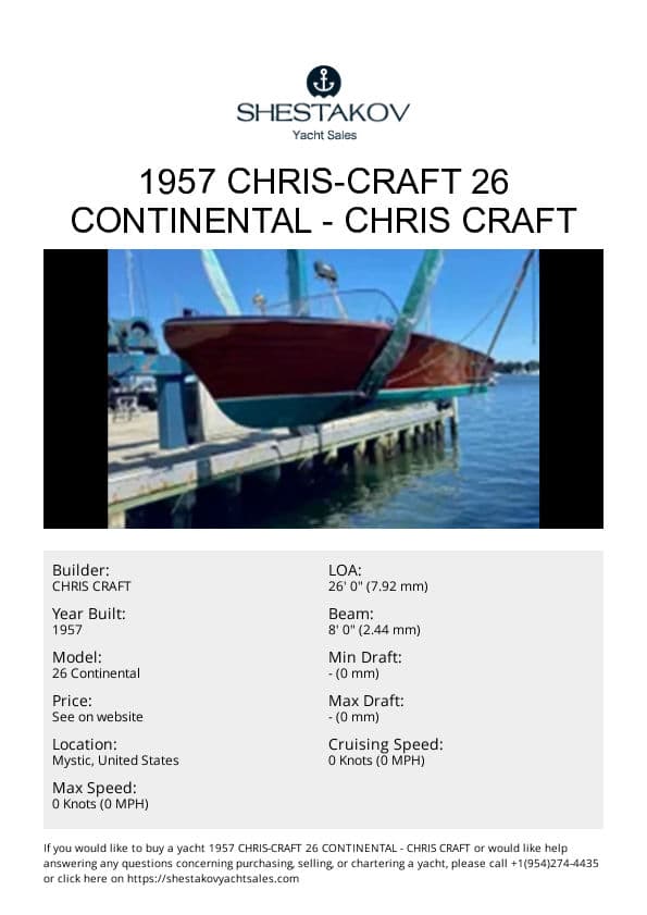 1957 Chris-Craft 26 Continental - 26 Continental - 1957