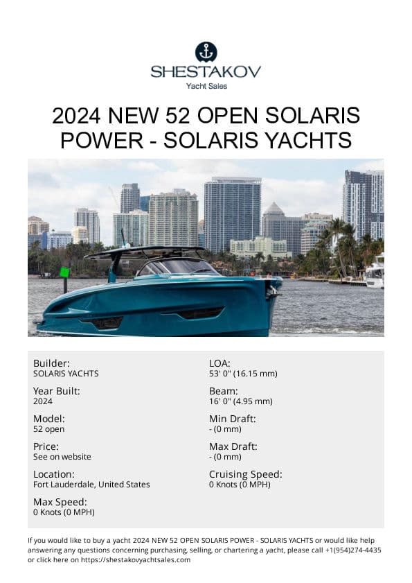 2024 NEW 52 OPEN SOLARIS POWER - 52 open - 2024
