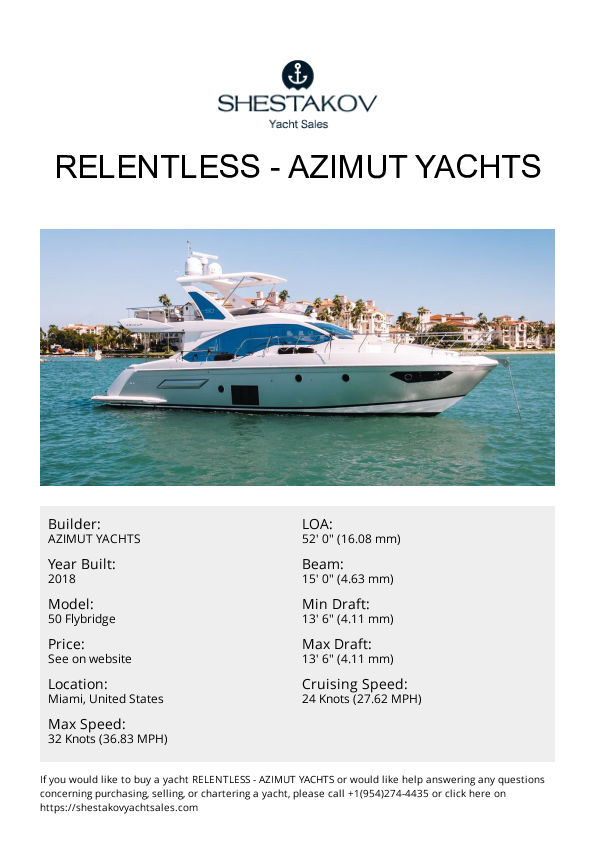 Relentless - 50 Flybridge - 2018