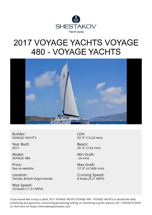 2017 Voyage Yachts VOYAGE 480 - VOYAGE 480 - 2017