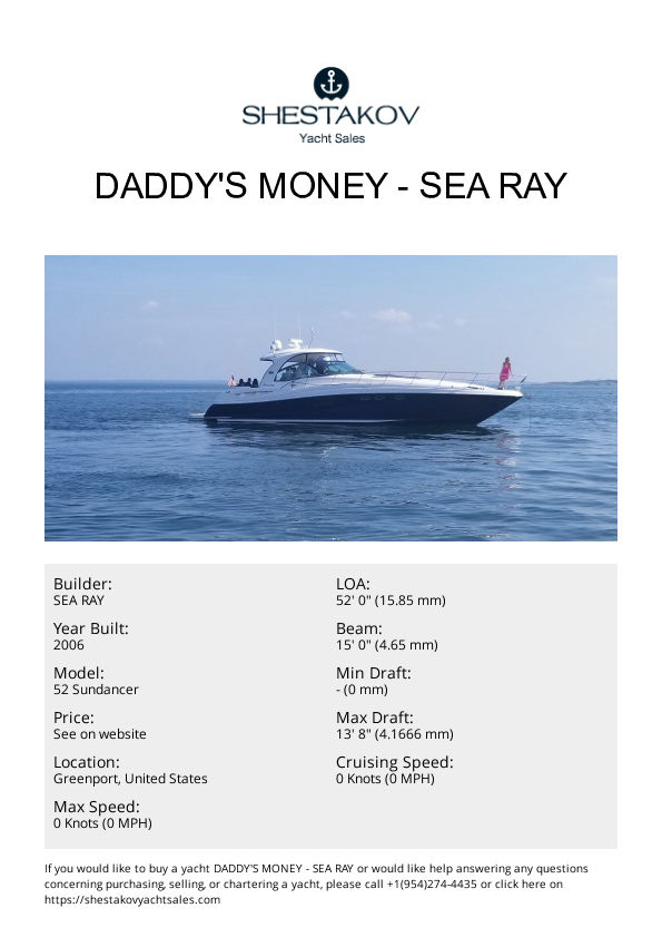 Daddy's Money - 52 Sundancer - 2006