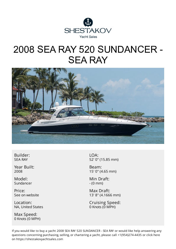2008 Sea Ray 520 Sundancer - Sundancer - 2008