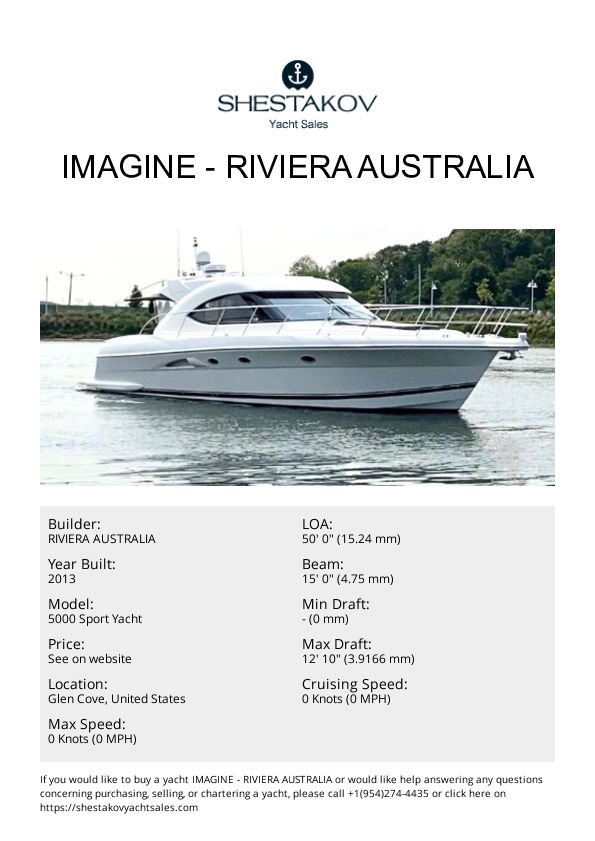 IMAGINE - 5000 Sport Yacht - 2013