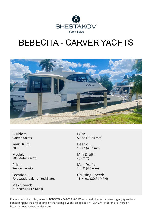 Bebecita - 506 Motor Yacht - 2000