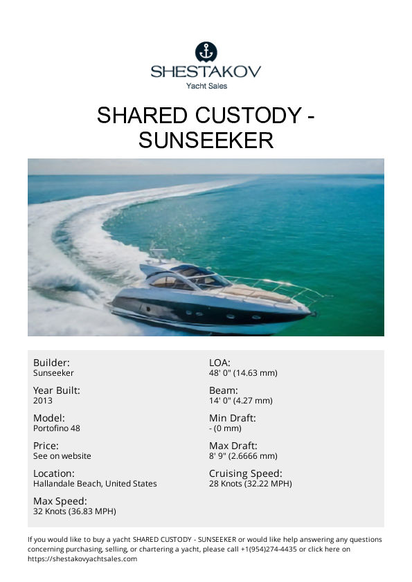 Shared Custody - Portofino 48 - 2013
