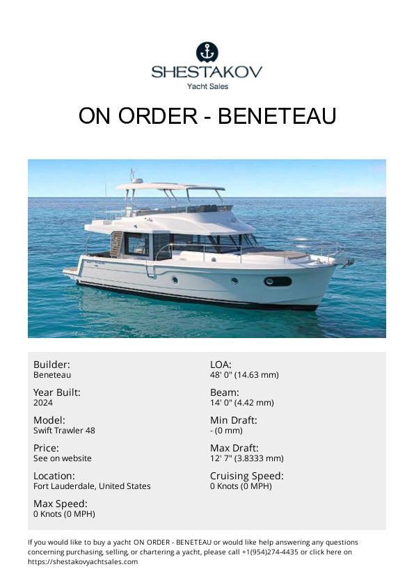 ON ORDER - Swift Trawler 48 - 2024