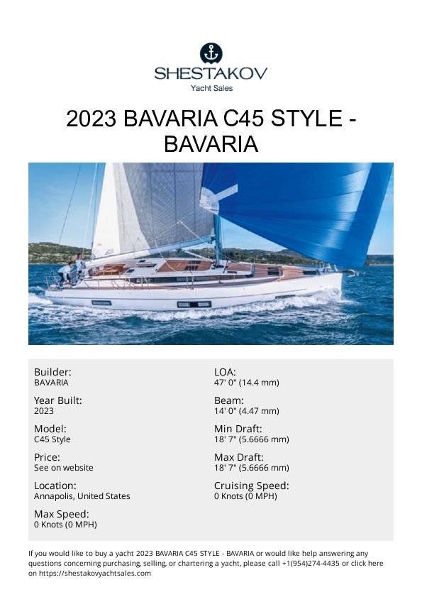2023 Bavaria C45 Style - C45 Style - 2023