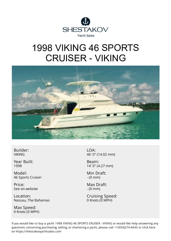 1998 Viking 46 Sports Cruiser - 46 Sports Cruiser - 1998