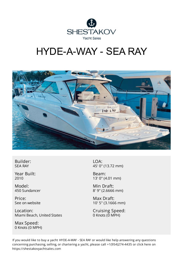 Hyde-A-Way - 450 Sundancer - 2010