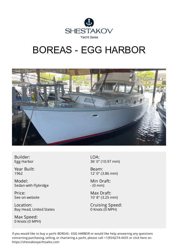 Boreas - Sedan with Flybridge - 1962