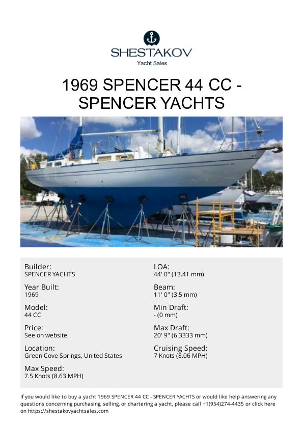 1969 Spencer 44 CC - 44 CC - 1969