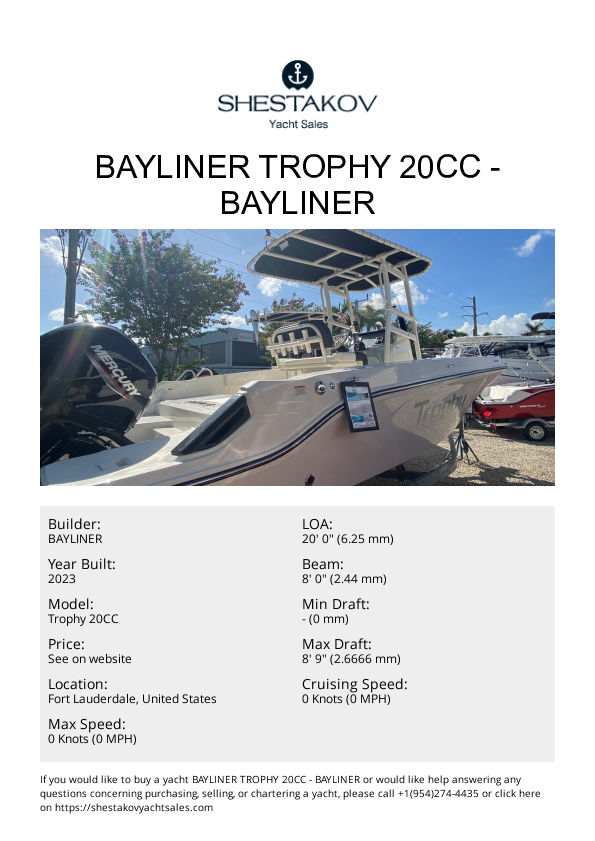 Bayliner Trophy 20CC - Trophy 20CC - 2023