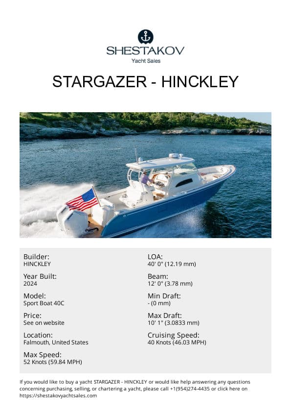 STARGAZER - Sport Boat 40C - 2024