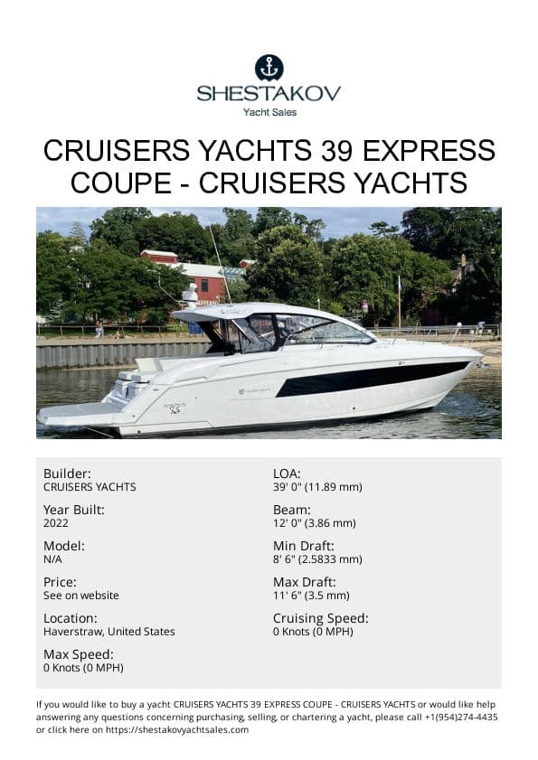 Cruisers Yachts 39 Express Coupe - undefined - 2022
