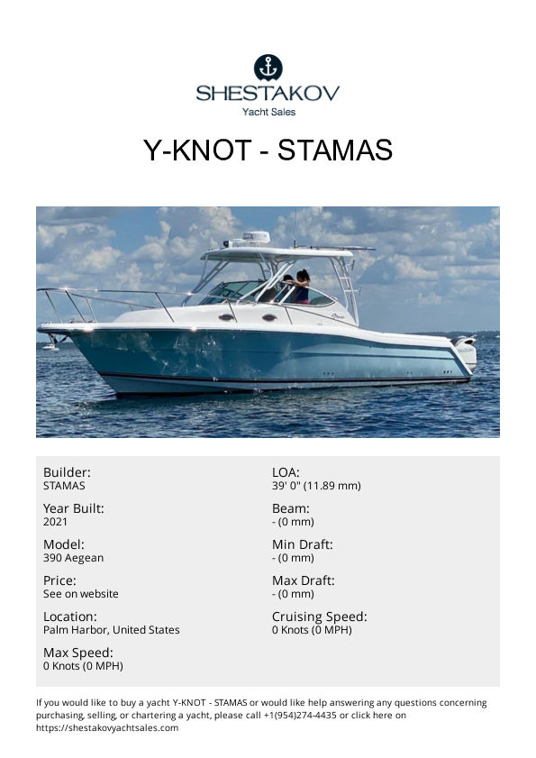 Y-KNOT - 390 Aegean - 2021