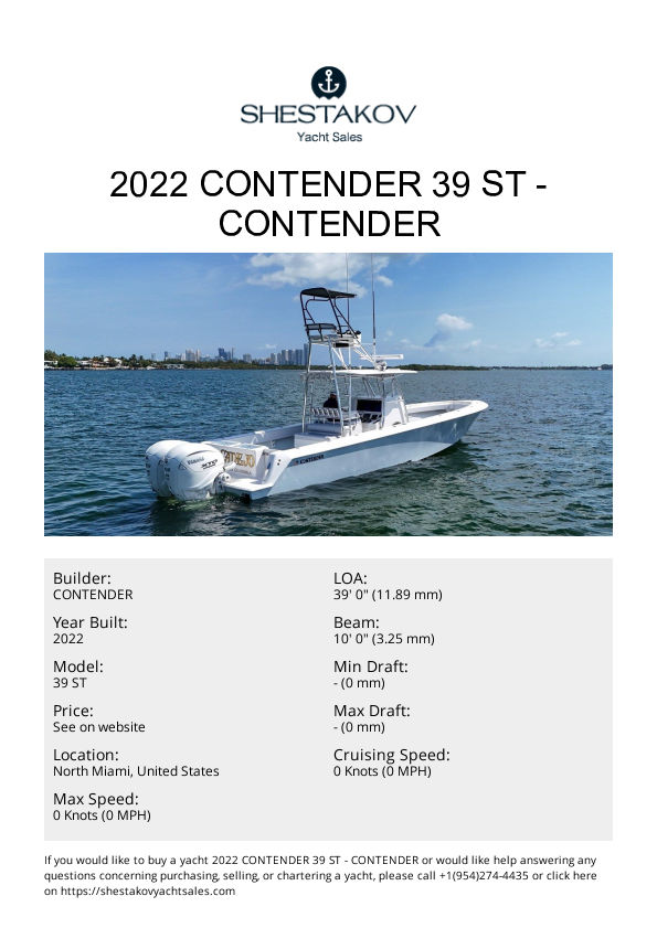 2022 Contender 39 ST - 39 ST - 2022