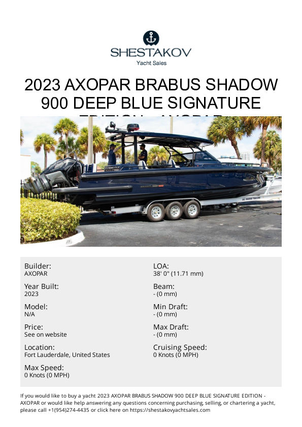 2023 Axopar BRABUS Shadow 900 Deep Blue Signature Edition - undefined - 2023