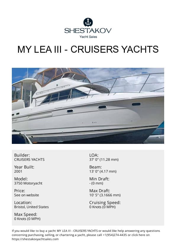 My Lea III - 3750 Motoryacht - 2001